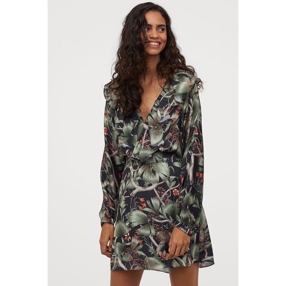 H&M Johanna Ortiz NWT Hawaiian Tropical Floral Dress Size XS